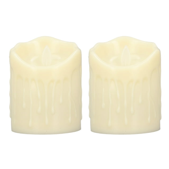 Lampe à Bougie LED, Bougie Sans Flamme 2 Pcs Cire Goutte à Goutte Modélisation Haute Simulation pour Mariage pour Rendez-Vous pour Proposition