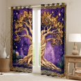 thumbnail image 2 of Homewish Bohemian Tree Of Life Blackout Curtains,Vintage Stars Curtains Pack of 2 (42x84 Each),Purple Brown, 2 of 6
