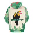 thumbnail image 3 of Tropical Leaves And Toucans Pattern Men's Women Vintage 3D Hooded Sweatshirt - All-Season Loose Fit Streetwear, 3 of 6