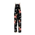 thumbnail image 4 of successthop Womens One Pieces Christmas Jumpsuit Plus Size Kitty Print Sleeveless Wide Leg Festival Pants with Pockets, 4 of 5