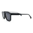 thumbnail image 3 of Mens Retro Vintage Rectangle Keyhole Bridge Plastic Fashion Sunglasses All Black, 3 of 4