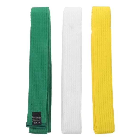 FENGGUIQU 3-Pack Cotton Karate Belts with Adjustable Length for Martial Arts, Taekwondo, and Training Use