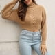 thumbnail image 5 of Puntoco Suéter Suéter Corto De Cuello Alto Tridimensional En Espiga Para Mujer Suéter Suelto Y De Manga Larga De Invierno Para Mujer Nueva Liquidación Navideña Puntoco Puntoco-4957, 5 of 9