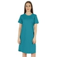 thumbnail image 1 of Inkmeso Robe T-Shirt d'Été Décontractée Unie pour Femmes Coupe Ample Manches Courtes Tunique Robe de Nuit, 1 of 7