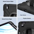thumbnail image 6 of for iPad Air 11 Inch 2024 Case, Military Grade Silicone Shockproof Heavy Duty Protective Cover for  iPad Air 11 Inch 2024 with Handle Strap & Pencil Holder Rotating Stand - Black, 6 of 13