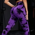 thumbnail image 4 of Womens Tie Dye Butt Lifting High Waisted Seamless Leggings For Gym Workouts, Yoga, Running, Exercise Purple Small, 4 of 6