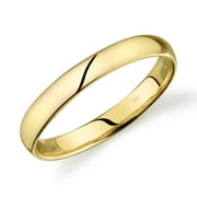 10k Rose Yellow or White Gold Plain Comfort Fit 3mm Wedding Band