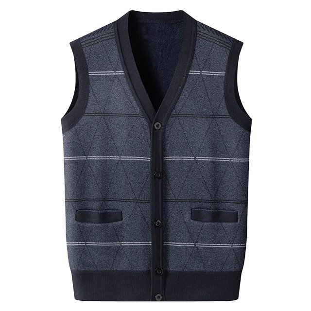Men's Sweater Vest Winter Warm Cardigan Undershirt Layering Piece for Fall Season
