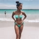 thumbnail image 3 of Bikini plisado sexy para mujer, traje de baño con tirantes con volantes y huecos, traje de baño con relleno y encaje de color puro, 3 of 5