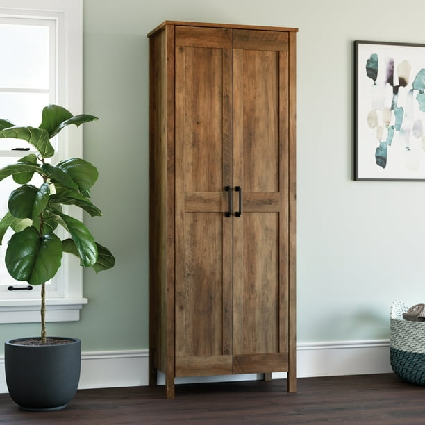 Sauder Two Door Storage Cabinet Rural Pine Finish Com Sauder Two Door Storage Cabinet Rural, Sauder 2 Door Storage Pantry Cabinet With Adjustable Shelves White
