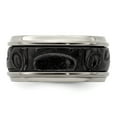 thumbnail image 4 of Edward Mirell Titanium & Black Titanium Inlay Polished Fancy Design Ring Size: 10; for Adults and Teens; for Women and Men, 4 of 7