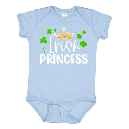 

Inktastic Irish Princess with Crown and Green Clovers Gift Baby Girl Bodysuit