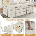 thumbnail image 6 of Wiilayok 78.5" Convertible Sofa Bed,Modular Corduroy Futon Sofa Couch with Pillow, 3 Seater Sofa for Living Room, Bedroom,Beige, 6 of 10