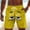 Yellow, variant on Fnnxeal Mens Funny Graphic Shorts, Black Novelty Swim Trunks with Cartoon Eye Print for Beach & Casual,Size L