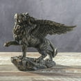 thumbnail image 2 of Faux Bronze Greek Guardian Winged Lion Chimera Gargoyle With Goat Horns Figurine, 2 of 10