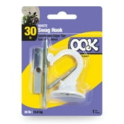 OOK Swag Hook, White Finish, Steel, 30lb Weight Limit, 1 Set