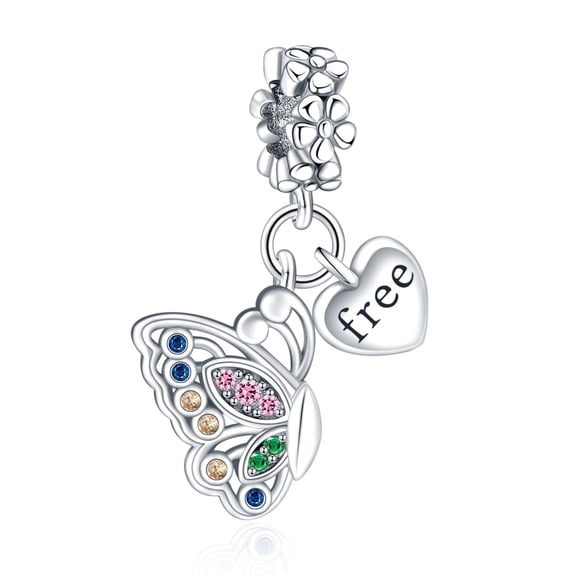 ROSIANNA 925 Sterling Silver Charm for Bracelets Butterfly Dangle Charms Women Bracelet Charm Gift