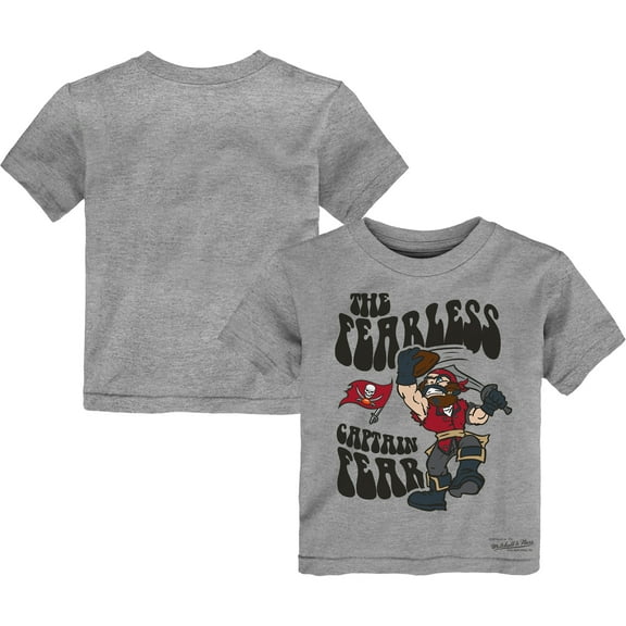 Toddler Mitchell & Ness Heather Gray Tampa Bay Buccaneers Captain Fear Mascot T-Shirt