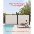thumbnail image 6 of KFFKFF Retractable Side Awning, 71" x 236" Outdoor Privacy Screen with Durable 180 g/m² Polyester Fabric, Water-Resistant Sunshade for Patio, Garden, Balcony, Pool, or Deck, Beige, 6 of 9