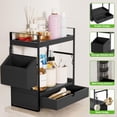 thumbnail image 3 of Organizador de mostrador de baño Aollewoiti de 2 niveles con cajón negro, 3 of 7