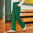 thumbnail image 6 of Girls School Uniform Pants Skinny Fit Kids Dress Pants with Pockets Straight Pants Green Pants Back to School Outfits for Teen Girls Kid Girls Outfits Size 5-6 Years, 6 of 9