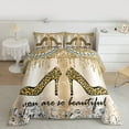 thumbnail image 5 of jejeloiu Girls High Heels Twin Comforter Sets,Chic Leopard Print Bedding Set For Women Reversible 2 Pieces, 5 of 8