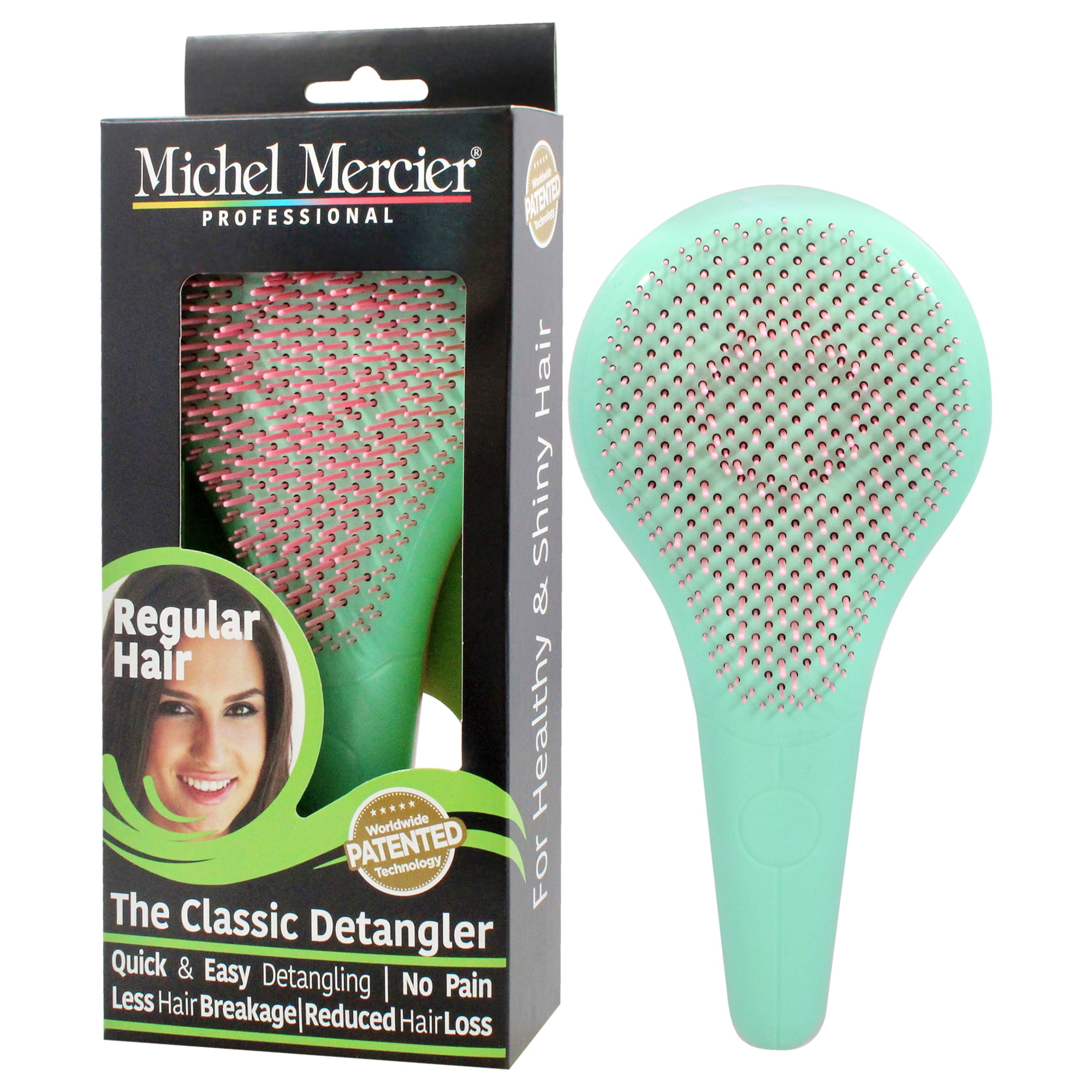 Michel Mercier Classic Detangler Haarbürste – Entwirrt Schonend & Glättet Trockenes Und Nasses Haar, Pink-grün, Unisex