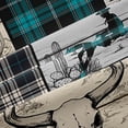 thumbnail image 5 of Erosebridal Western Curtains & Drapes 42"Wx63"L Boho Western 30%-50% Blackout Curtains Country Farmhouse Buffalo Plaid Window Curtains Bull Horse Cow Print Window Treatments 2 Panels Turquoise, 5 of 6