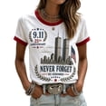 thumbnail image 2 of Women's Never Forget 911 Memorial T Shirt We Will Never Forget 9/11 Tee American Flag Patriotic Shirt, S, 2 of 3