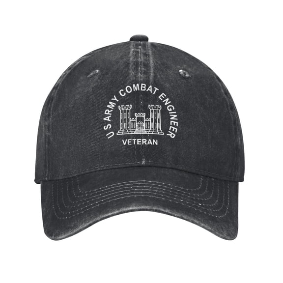 U S Army Combat Engineer Veteran Cowboy Hat Baseball Hat Trucker Hat For Men Women Retro Denim Hats Baseball Cap Dad Hat