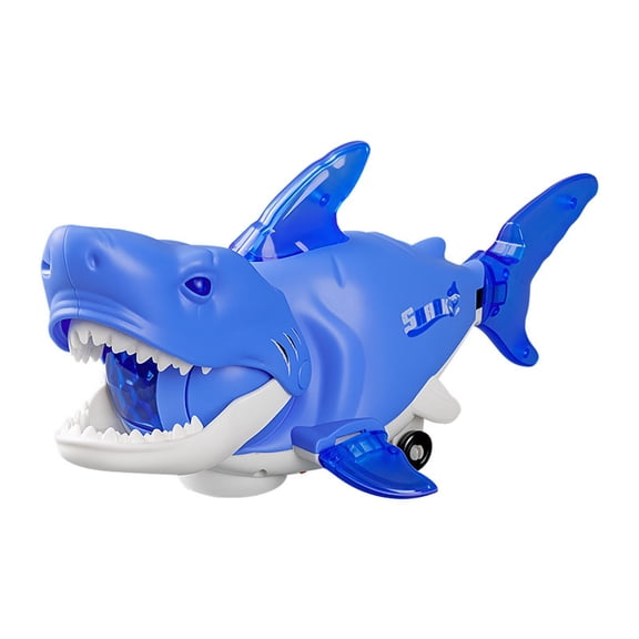 Shark Car Toy Toy Car with Lights Music Auto Steer Obstacle Avoidance Baby Educational Vehicle for Kids Blue