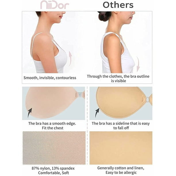 Niidor Adhesive Bra Strapless Sticky Invisible Push up Silicone Bra for  Backless Dress with Nipple Covers, Creme, G : : Clothing, Shoes &  Accessories