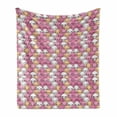 thumbnail image 1 of Anime Soft Flannel Fleece Throw Blanket, Pattern with Funny Kawaii Faces Showing Various Different Emotions, Cozy Plush for Indoor and Outdoor Use, 70" x 90", Pale Pink White, by Ambesonne, 1 of 6
