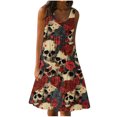 thumbnail image 2 of Qiopertar Vente de Liquidation Robe d'Été Décontractée Sans Manches Col Rond pour Femmes Offres de la Semaine Moins de 5$, 2 of 5