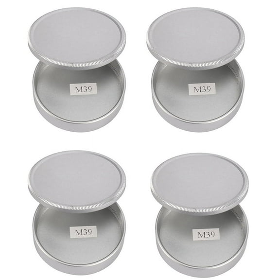 4X Metal Body Cap and Lens Rear Cap Set for M39 Ltm Screw Mount Mcm39S（Silver）
