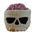 thumbnail image 7 of Sylvtty Brainy Skull Coaster Handmade Crochet Skeleton Tabletop Decor Hand Knitted Drink Cup Mat for Home Bar Decor, 7 of 7