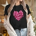 thumbnail image 6 of Otvok Womens Tops Casual Round Neck Short-Sleeve Valentine's Day Printed T-shirt, 6 of 6
