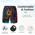 thumbnail image 6 of Picia Mandala Colorful pattern Mens Swim Trunks with Compression Liner Stretch Beach Shorts Quick Dry with Zipper Pockets No-Chafing Board Shorts-Medium, 6 of 9