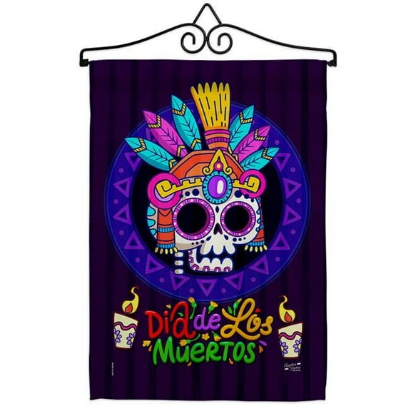 Angeleno Heritage GS130412-BO-02 Dia de los Muertos Falltime Day of Diad 13 x 18.5. in. Double-Sided Decorative Horizontal House Garden Flag Set for Decoration Banner Yard Gift
