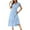 Light Blue, variant on Abtuhar Womens Plus Size Summer Dresses ,Womens Dresses Trendy,Omen's Summer New Solid Color Short-sleeved V-neck Waistline Hem Dress