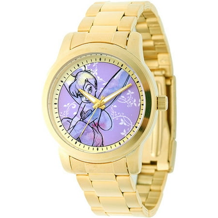 Disney Tinker Bell Women's Casual Alloy Watch, Gold Bracelet