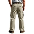 thumbnail image 4 of Men's Elastic Drawstring Waist Cargo Pants Stretch Relaxed Straight Leg Multi Side Pocket Breathable Twill Fabric Casual Outdoor Work Long Trousers For Male, 4 of 5