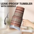 thumbnail image 5 of Bohemian Design 20oz Insulated Tumbler with Lid and Straws, Stainless Steel Coffee Cup, Double Wall Vacuum Travel Mug, Leakproof, 5 of 5
