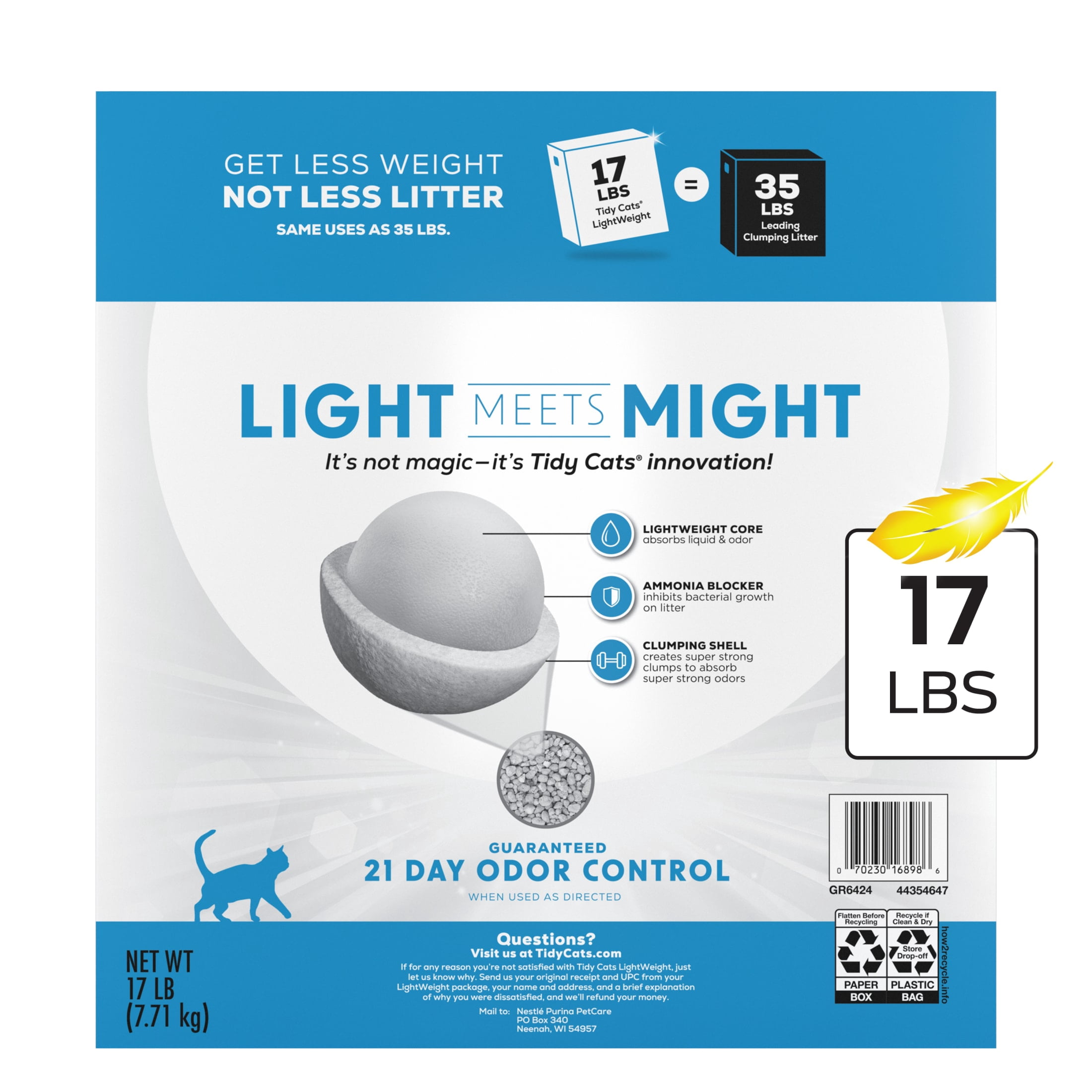 Purina Tidy Cats Instant Action LightWeight Cat Litter, Floral Scent, 17 lb Box