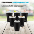 thumbnail image 3 of Set de 6 Vasos de Acero Inoxidable y Ecologicos (470 ml) negro mate, 3 of 5