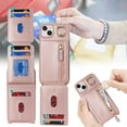 thumbnail image 3 of iPhone 14 Plus Case with Card Holder for Women, iPhone 14 Plus Phone Case Wallet with Strap Credit Card Slots Crossbody with Kickstand Zipper Case for iPhone14Plus - Rose Gold, 3 of 16