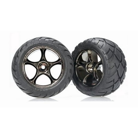 Traxxas Tracer Blk Chrome Whls w/ Anaconda Tires(2),R:BVXL