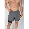 thumbnail image 7 of Exxact Sports 2 in 1 Shorts Men - Athletic Shorts with Compression Liner Men, Dry Fit Running Shorts with Phone Pocket (Charcoal, A2XL), 7 of 7