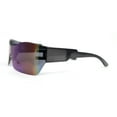 thumbnail image 3 of Womens Wrap Rimless Shield Plastic 80s Color Mirror Sunglasses Slate - Teal Mirror, 3 of 4