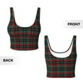 thumbnail image 5 of Fotbe Tartan Plaid Pattern Womens' Sports Bra Longline Wirefree Padded with Medium Support Sports Moisture-Wicking Workou Vest,Tank Top-, 5 of 7